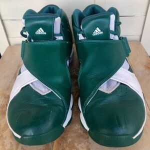 Adidas Sneakers in Green and White with Velcro Closure Size 6